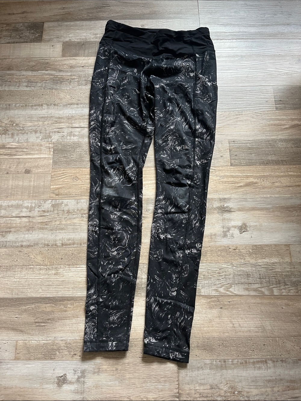 lululemon athletica Black Marble-Print Leggings